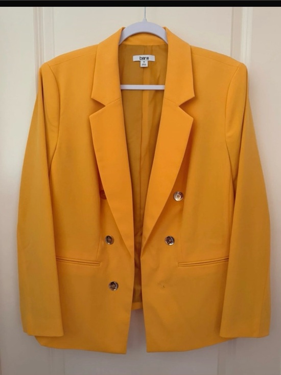 Bar III Jackets & Blazers - Bar III Mustard Double-Breasted Blazer